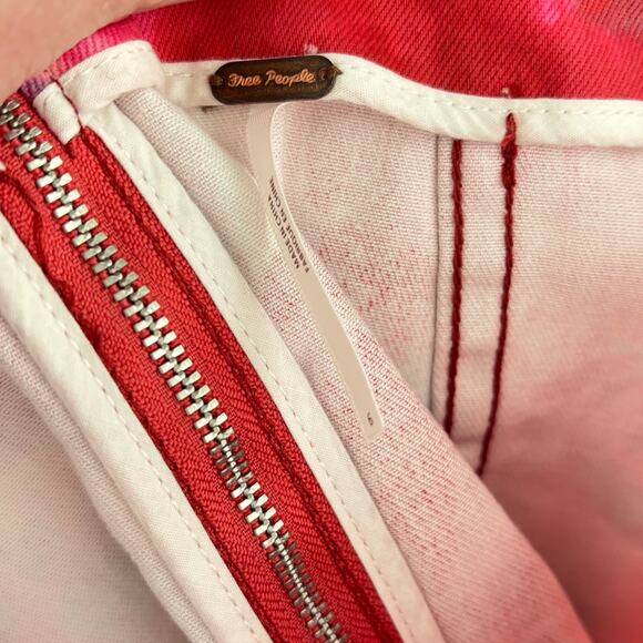 NWT Free People Modern Femme Novelty Skirt – Red Tie-Dye Size 6 - Picture 4 of 5